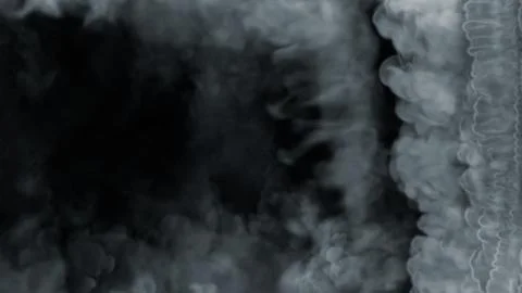 Side screen frame of thick white smoke, isolated - abstract 3D rendering 스톡 일러스트