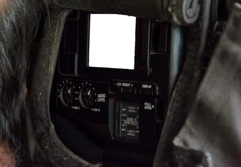 Side screen of a TV camera Stock Photos