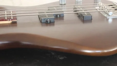 Side shot of the brown guitar deck Video stock 241659292