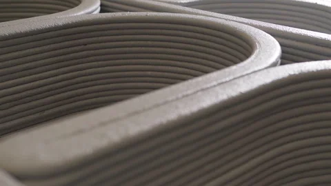 Side Shot Close up sculpture texture printed by Cement Printing Machine Video stock 243976257