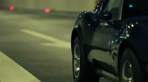 Side shot of Corvette at the night drive Video stock 33003259