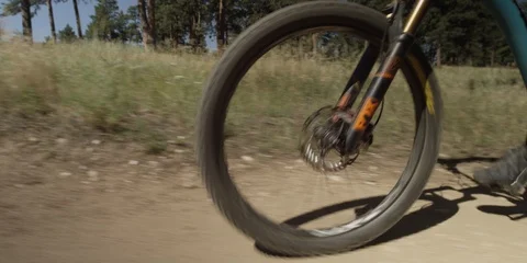 Side Shot Of Mountain Biker On Mountain Trail 스톡 동영상 105887154