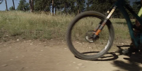 Side Shot Of Mountain Biker On Mountain Trail 스톡 동영상 105887490