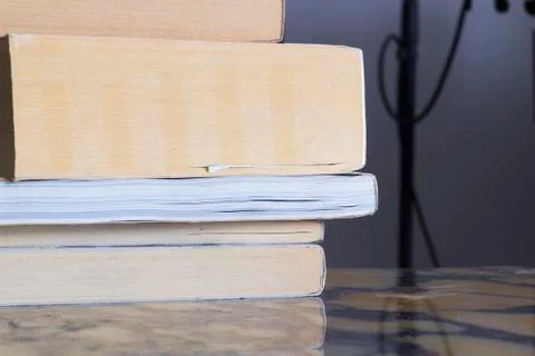 Side shot of multiple book pages Stock Photos