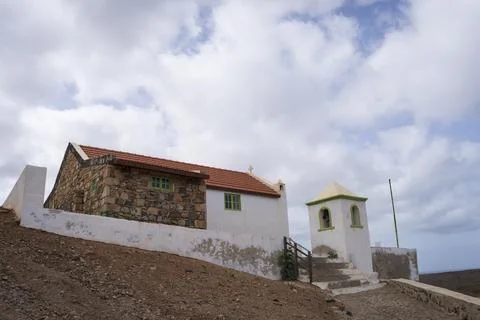 Side shot of Nossa Senhora da Conceicao church in Boa Vista island Stock Photos