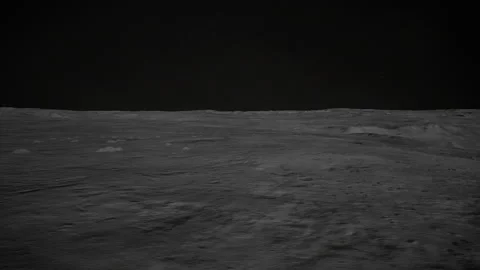 A side shot realistically shows the surface of the moon Stock Footage 289724511