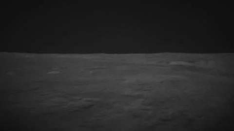 A side shot realistically shows the surface of the moon Stock Footage 289762650