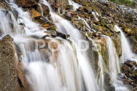 Side shot of Rocks on Waterfall Stock Photos