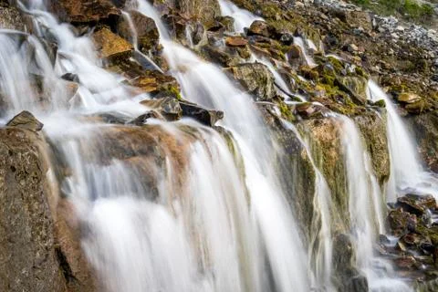Side shot of Rocks on Waterfall Foto stock