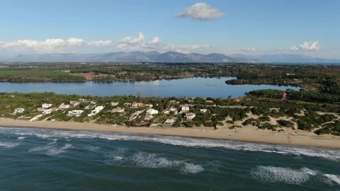 Side shot of Sperlonga beach Circeo National Park Stock Footage 147673965