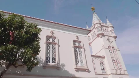A side shot of the town hall in Sintra, Portugal. Stock Footage 278364375