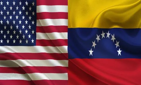 A side by side depiction of the national flags of the united states of america a Stock Illustration