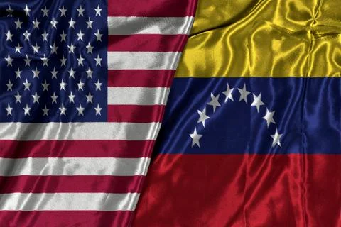 A side by side depiction of the national flags of the united states of america a Stock Photos