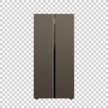 Side By Side Refrigerator Front View 3D Render Illustration Stock Illustration