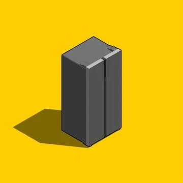 Side By Side Refrigerator Stock Illustration