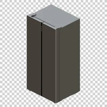Side By Side Refrigerator Isometric View 3D Render Illustration Stock Illustration
