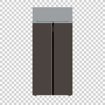 Side By Side Refrigerator Top Front View 3D Render Illustration Illustrazione stock