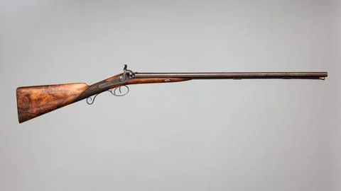 Side-by-Side Self-Priming Pellet-Lock Shotgun ca. 1835 Joseph Egg Made for .. Stock Photos