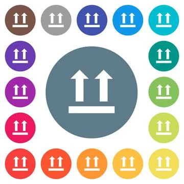 Side up sign flat white icons on round color backgrounds 스톡 일러스트