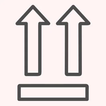 This side up sign line icon. Package label with arrows. Postal service vector Stockillustratie