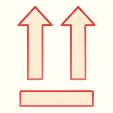 This side up sign line icon. Package label with arrows. Postal service vector 스톡 일러스트