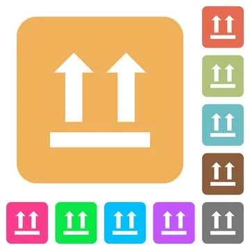 Side up sign rounded square flat icons Stock Illustration