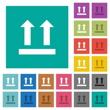Side up sign square flat multi colored icons Illustrazione stock