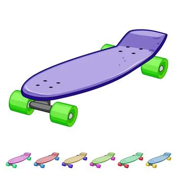 Side skate board cartoon vector graphic Stock Illustration