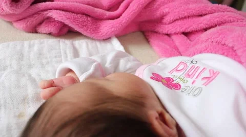 Side of sleeping baby's face Stock Footage 54395966
