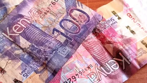 A Side Slideshot of Kenya Bank notes Stock Footage 249948910