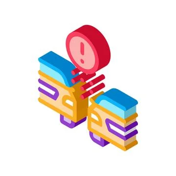 Side spacing car control system isometric icon vector illustration 스톡 일러스트