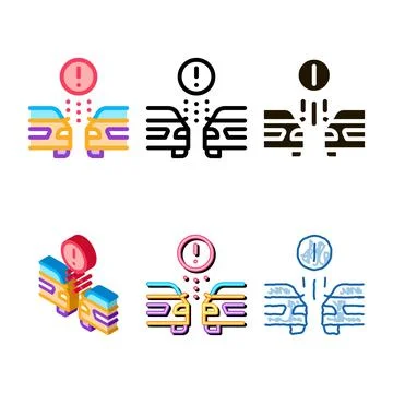 Side spacing series car control system icon vector outline Stock Illustration