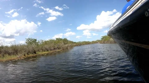 On the side of a speed boat in a river Vídeos de archivo 168533158