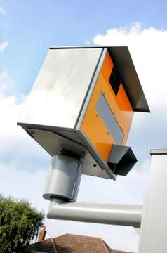 Side on speed camera and sky Stock Photos