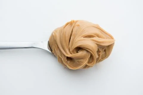 Side spoon of peanut butter 写真素材