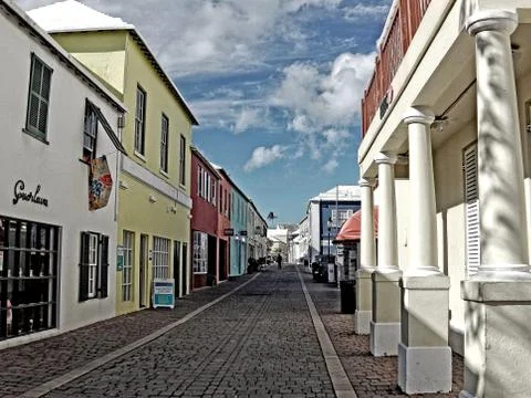 Side Street in St. George, Bermuda Stock Photos