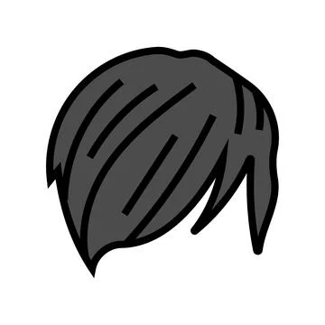 Side swept bangs emo color icon vector illustration Stock Illustration