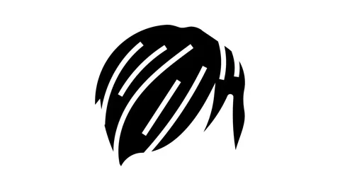 Side swept bangs emo glyph icon animation Stock Footage 326149576
