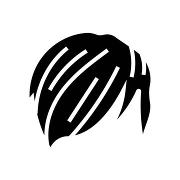 Side swept bangs emo glyph icon vector illustration Stock Illustration