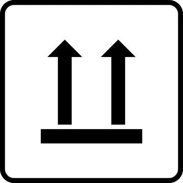 Up side Symbol, This side up Black, Package symbol, up side arrow Stock Illustration