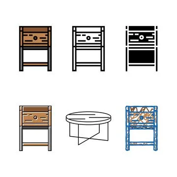 Side table living multistyle room color icon vector Stock Illustration