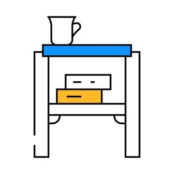 Side table living room icon color illustration Stock Illustration