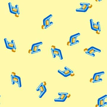 Side table living room isometric icon seamless pattern Stock Illustration