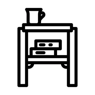 Side table living room line icon vector illustration Stock Illustration