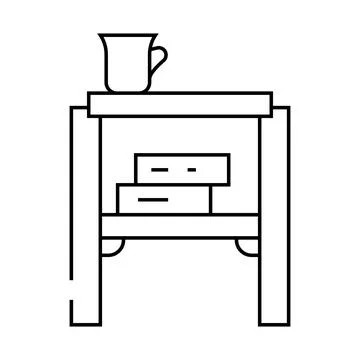 Side table living room line icon vector illustration Stock Illustration