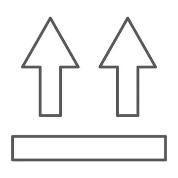 This side up thin line icon, packaging and label, arrows side up sign, vector 库存插图