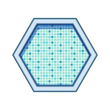 Side top view pool cartoon vector illustration Stock Illustration