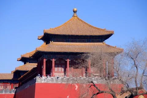 A side tower along The Upright Gate Stock Photos