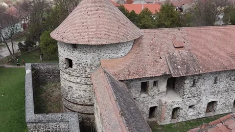 The side tower of Sukosd Bethlen Castle Stock Footage 186748042