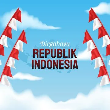 Side Triangle Flag Pole And Cloudy Blue Sky Illustrazione stock